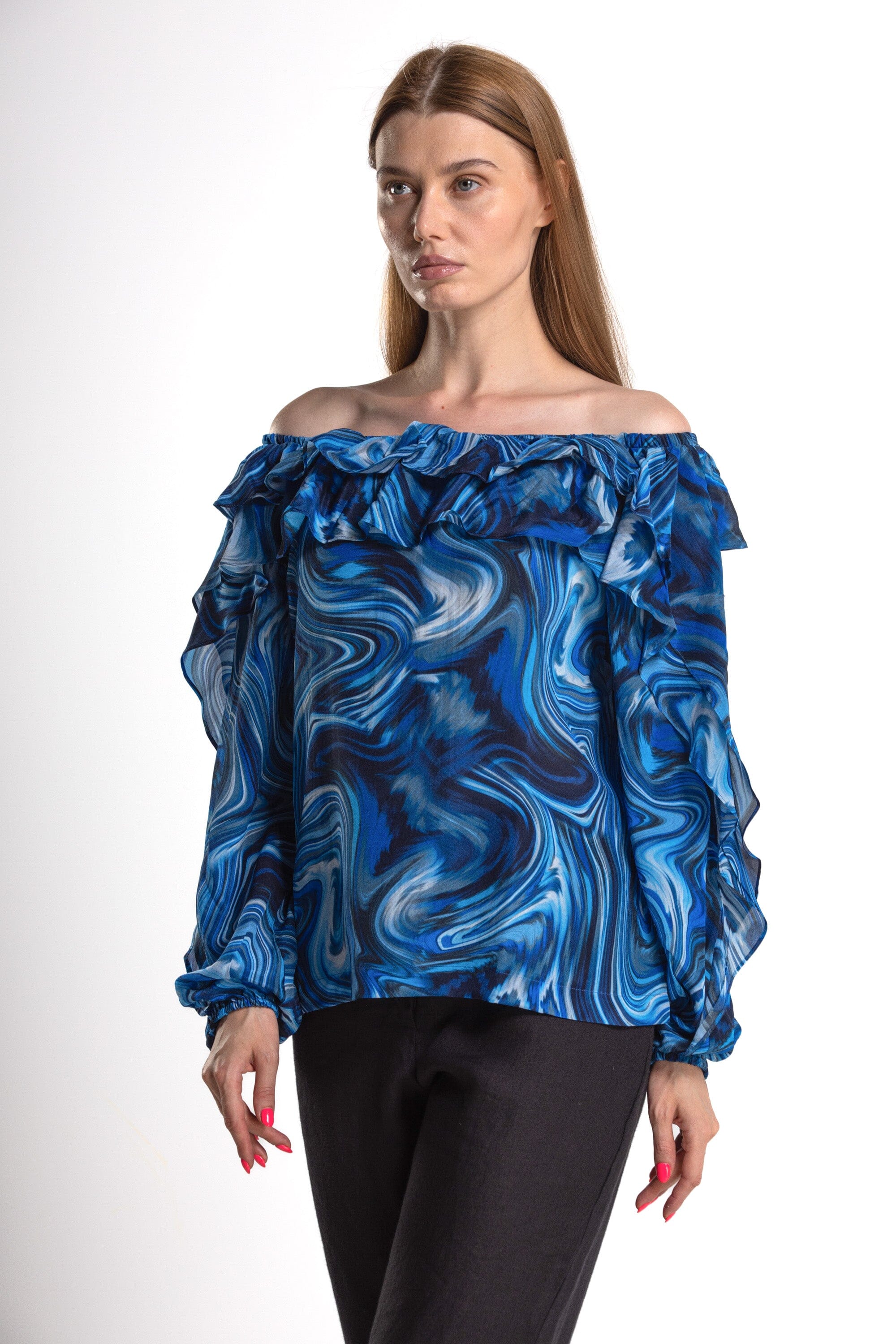 BLUE NILE - FLAMENCO FRILL TOP - TheSwankStore