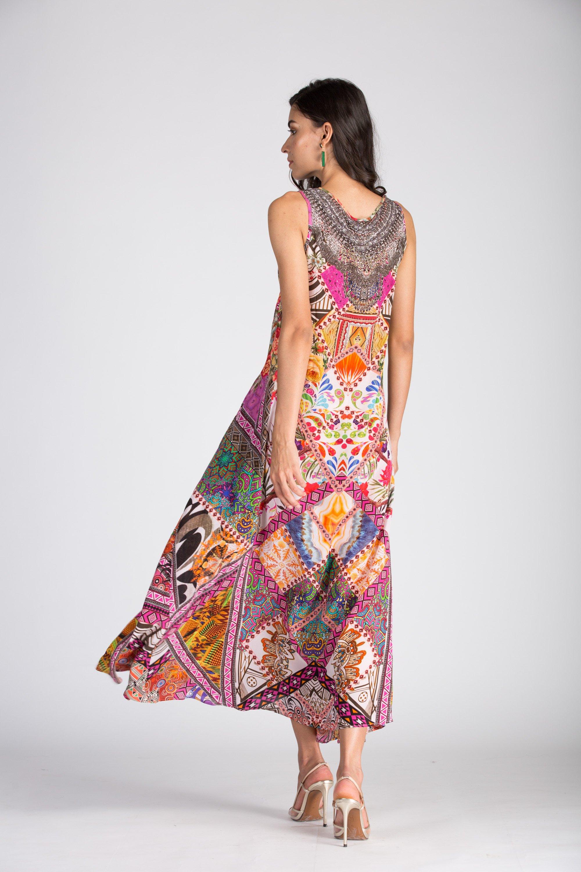 TUNISIA - SLEEVELESS MAXI DRESS - TheSwankStore