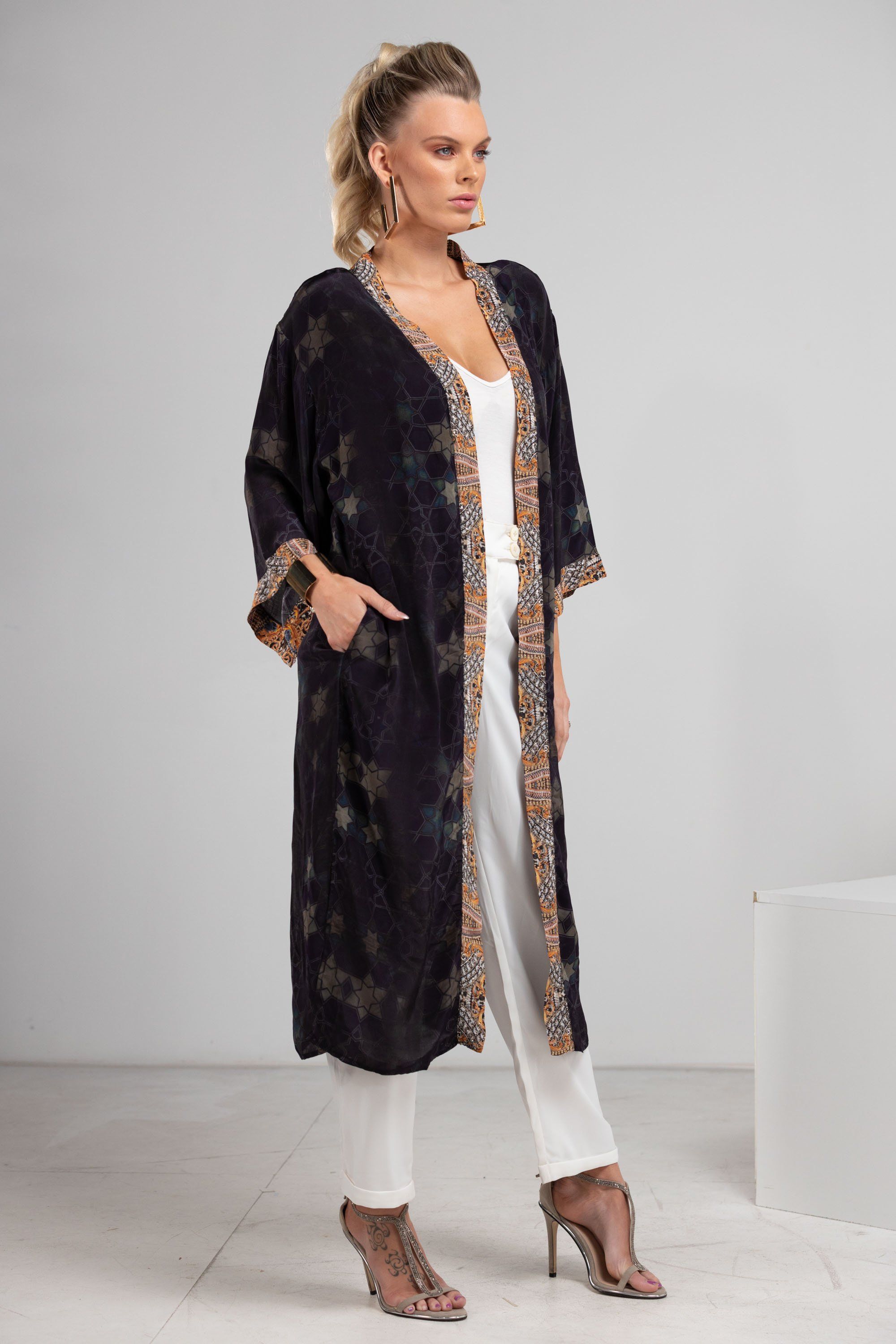 MIDNIGHT IN PARIS- KIMONO SHRUG (LONG) - TheSwankStore