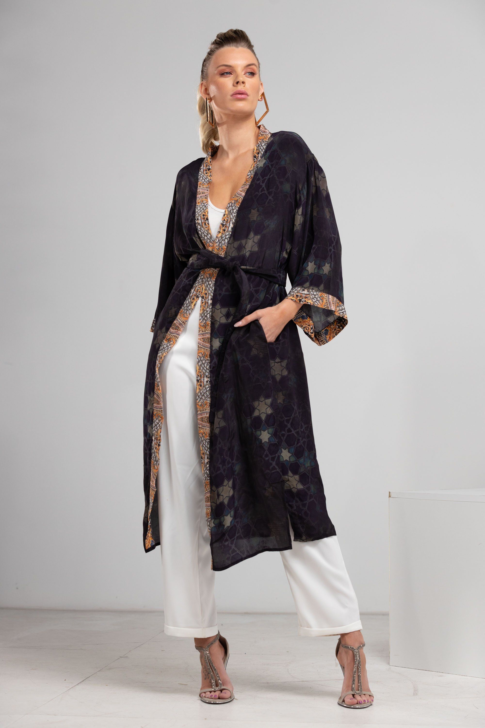 MIDNIGHT IN PARIS- KIMONO SHRUG (LONG) - TheSwankStore