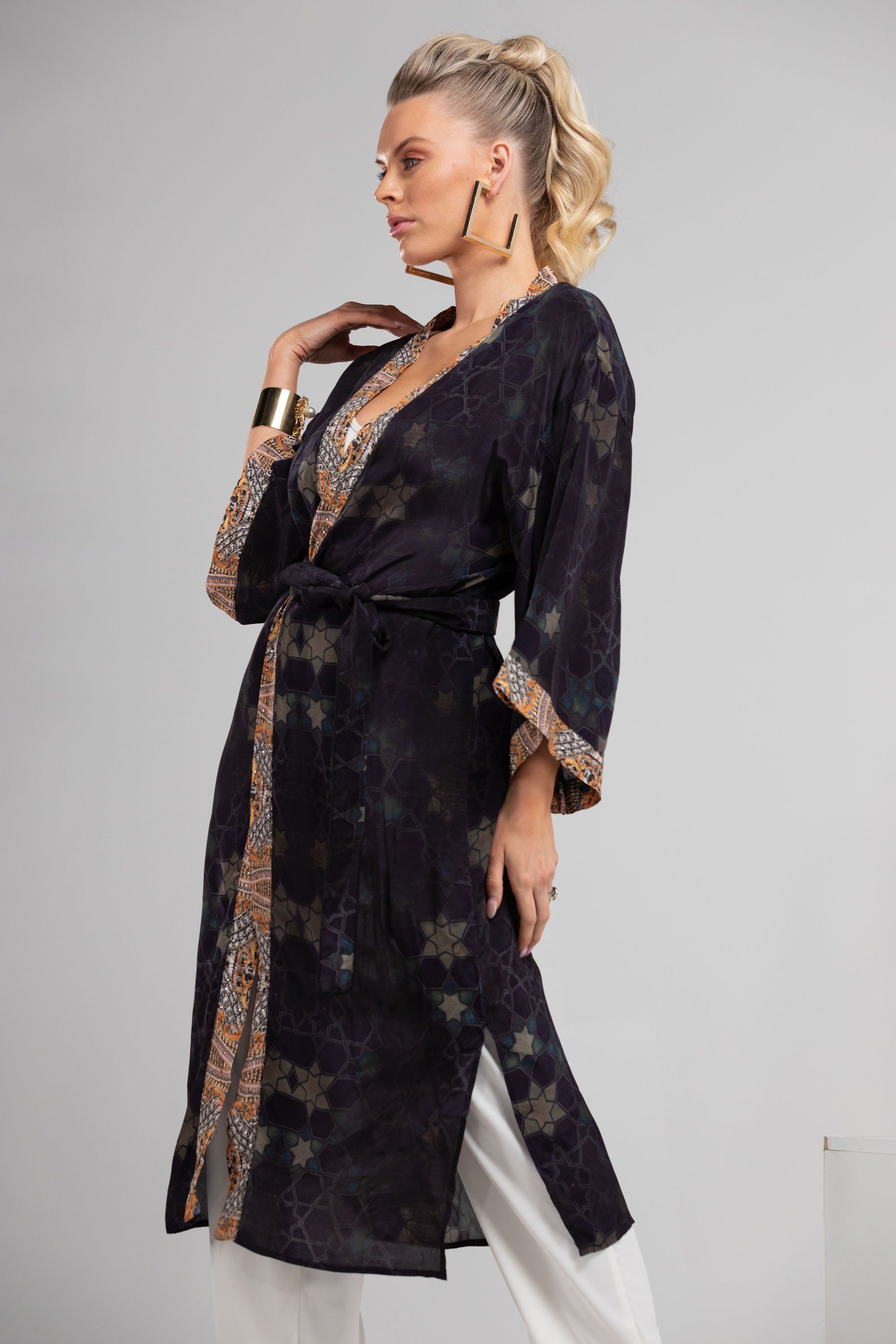 MIDNIGHT IN PARIS- KIMONO SHRUG (LONG) - TheSwankStore