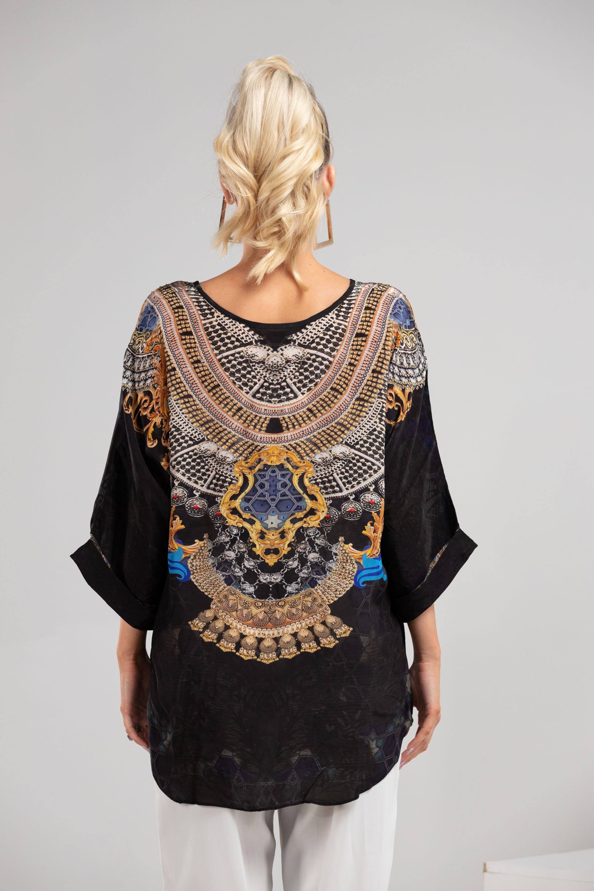 MIDNIGHT IN PARIS - KAFTAN TOP (Shorter Style) - TheSwankStore