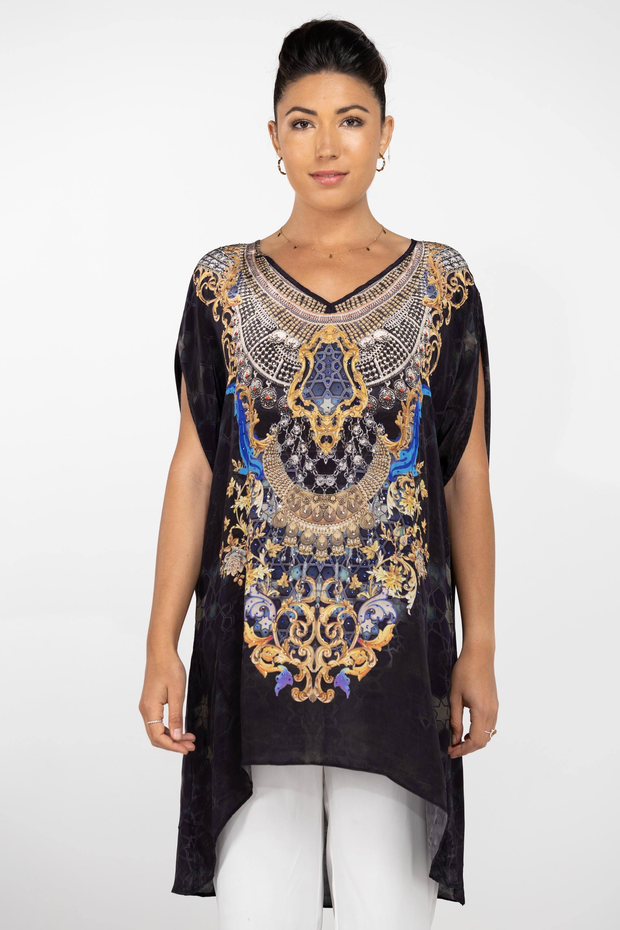 MIDNIGHT IN PARIS -  KAFTAN TUNIC (Longer Style) - TheSwankStore