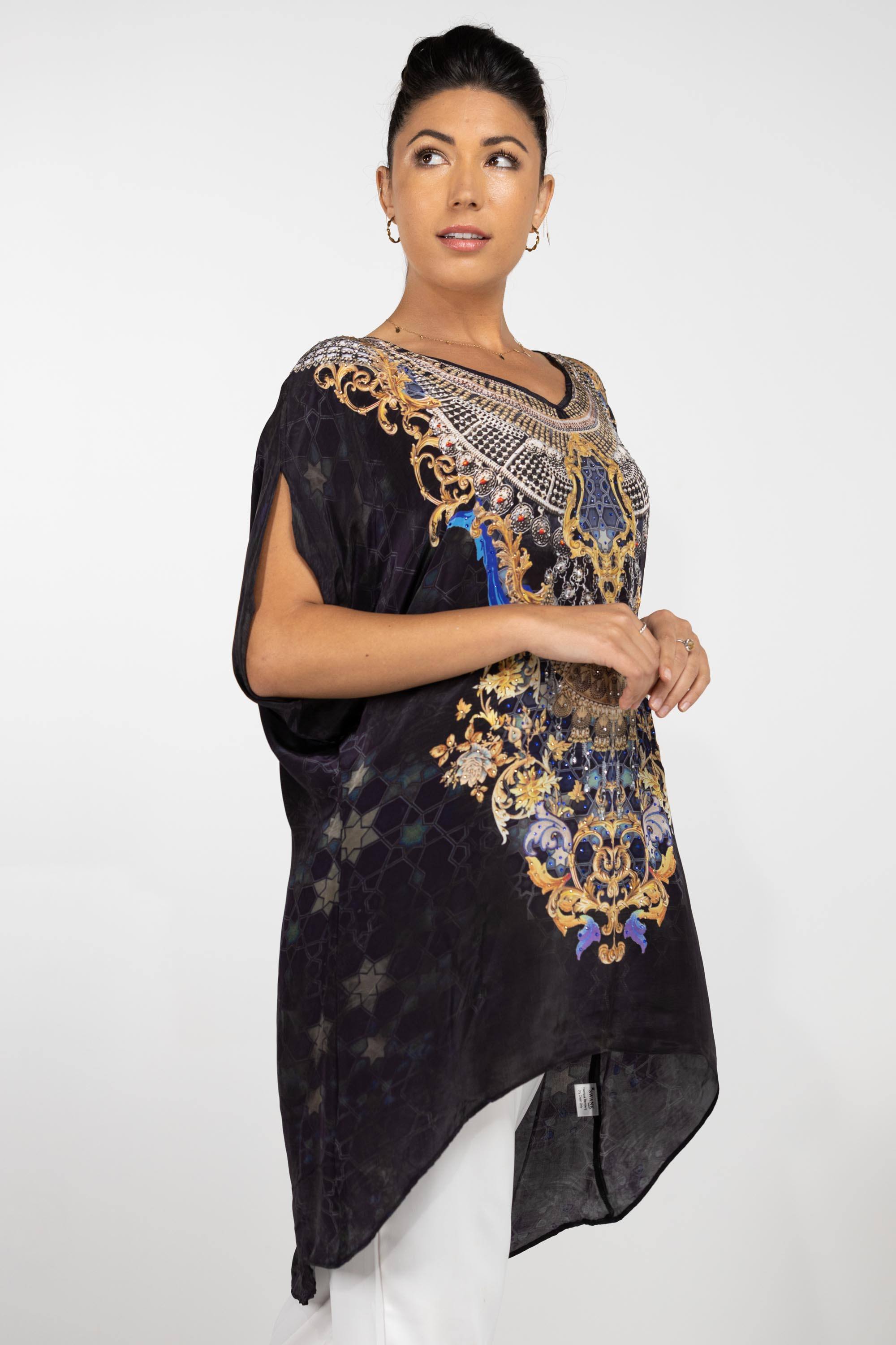 MIDNIGHT IN PARIS -  KAFTAN TUNIC (Longer Style) - TheSwankStore