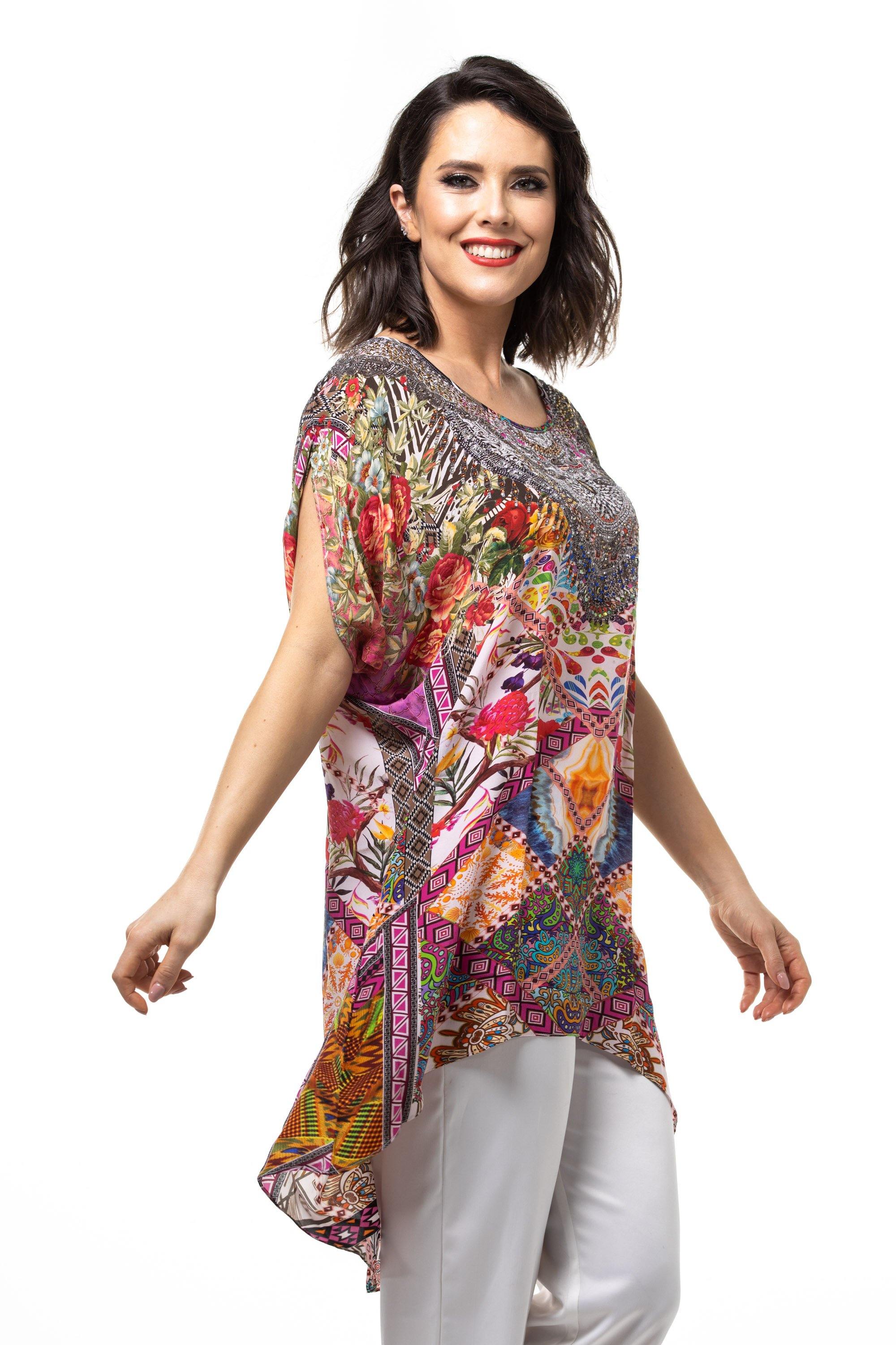 TUNISIA -  Kaftan Tunic Top (Longer Style) - TheSwankStore