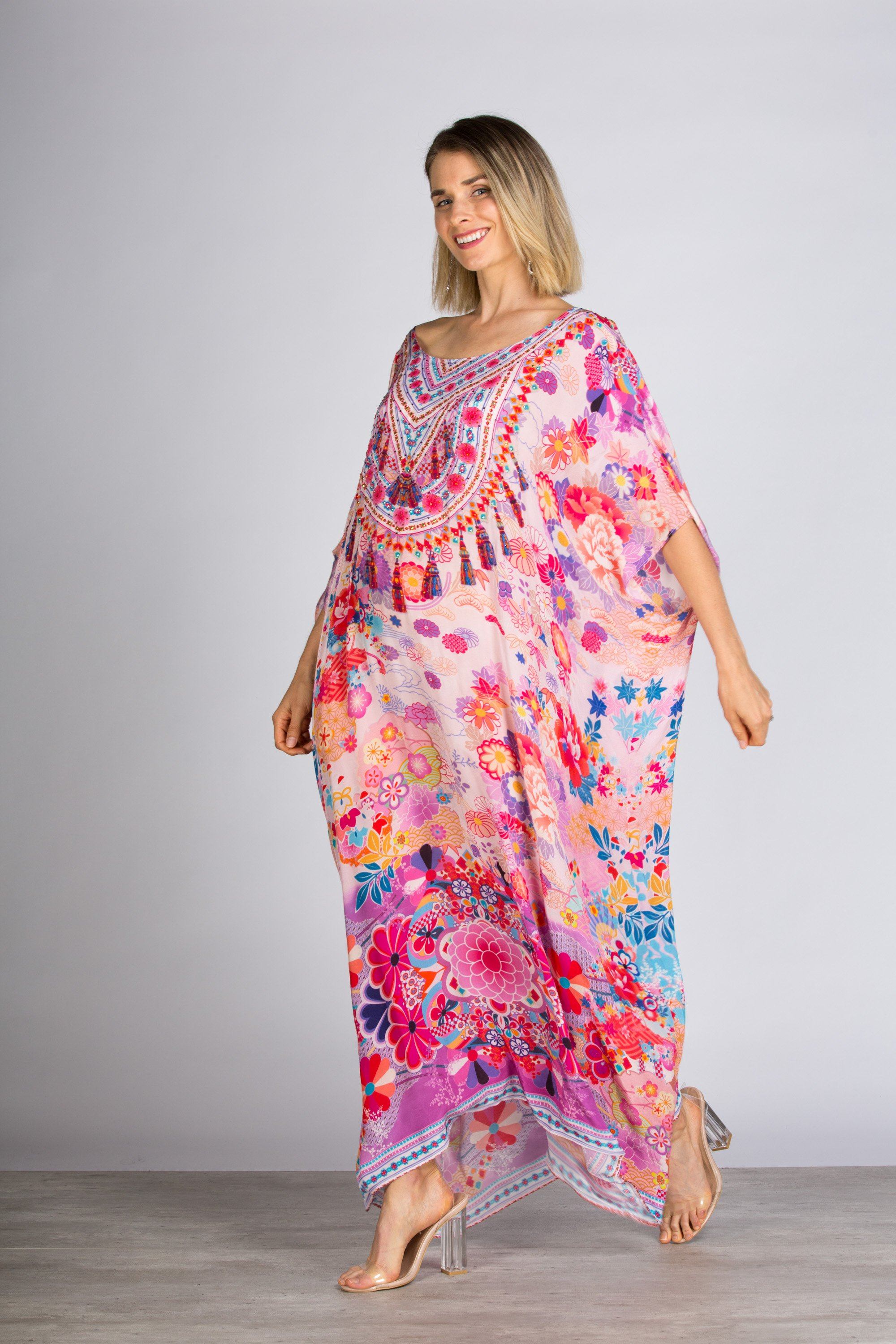 CHERRY BLOSSOM - BOX KAFTAN - TheSwankStore