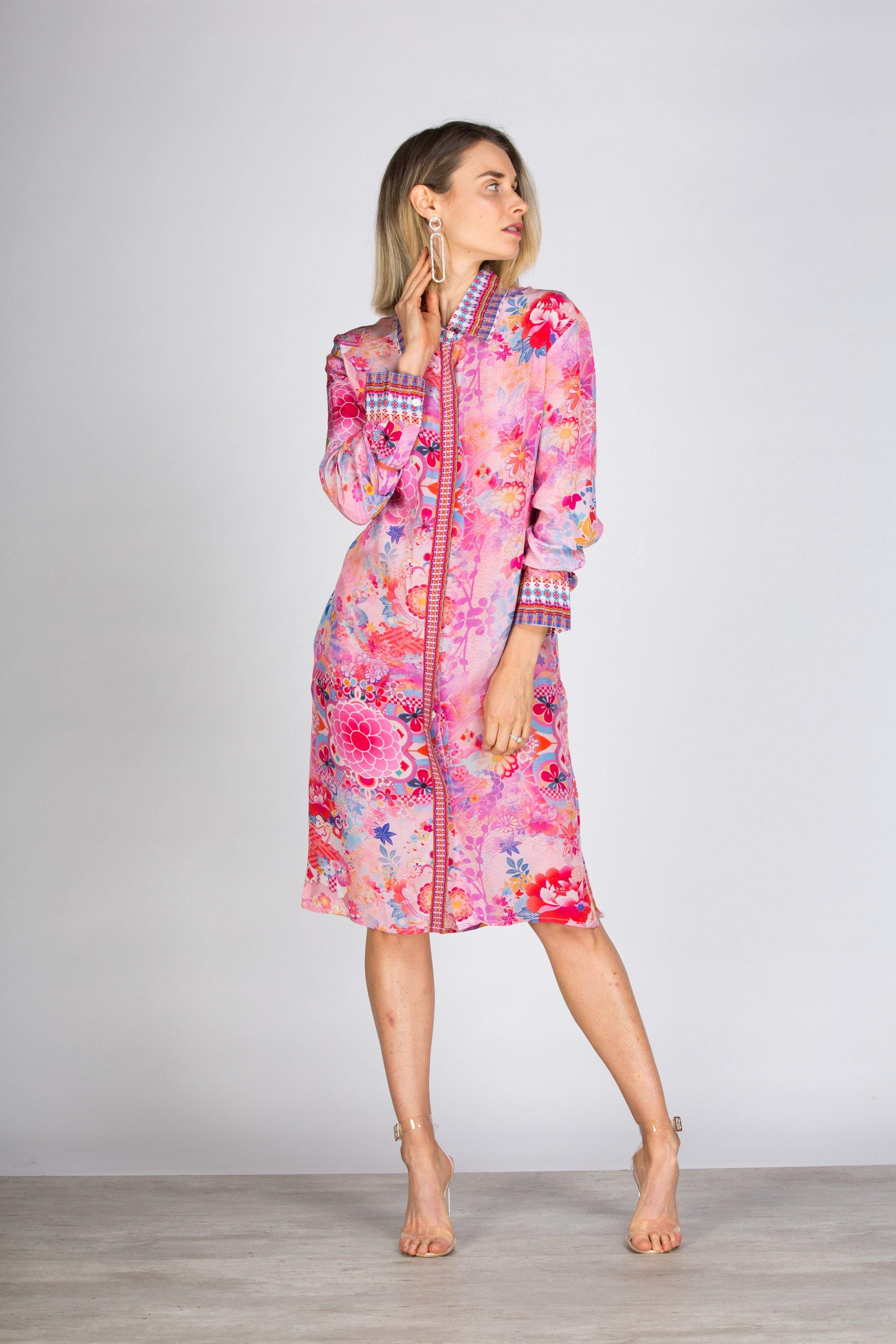 CHERRY BLOSSOM - SHIRT DRESS - TheSwankStore