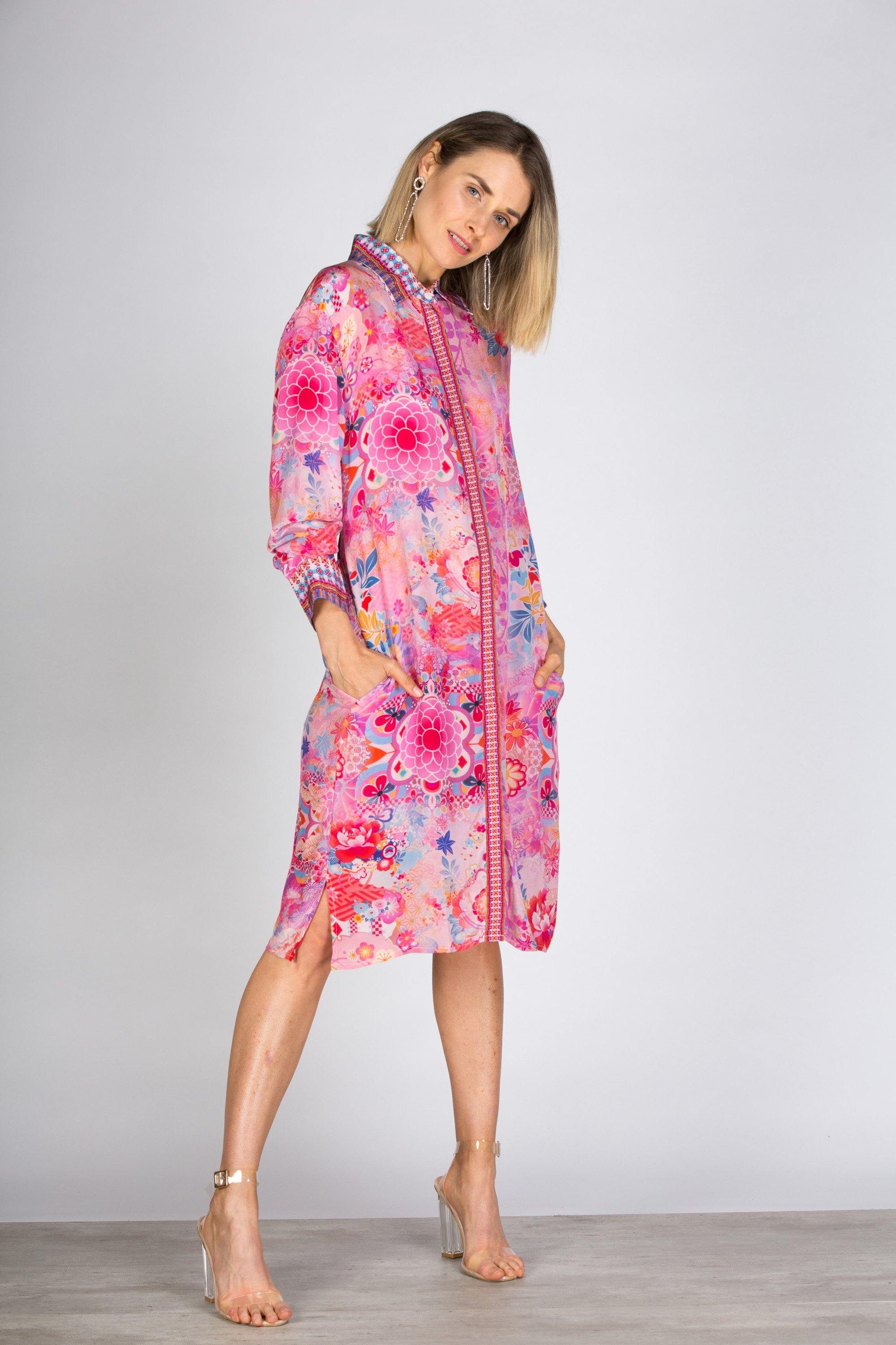 CHERRY BLOSSOM - SHIRT DRESS - TheSwankStore